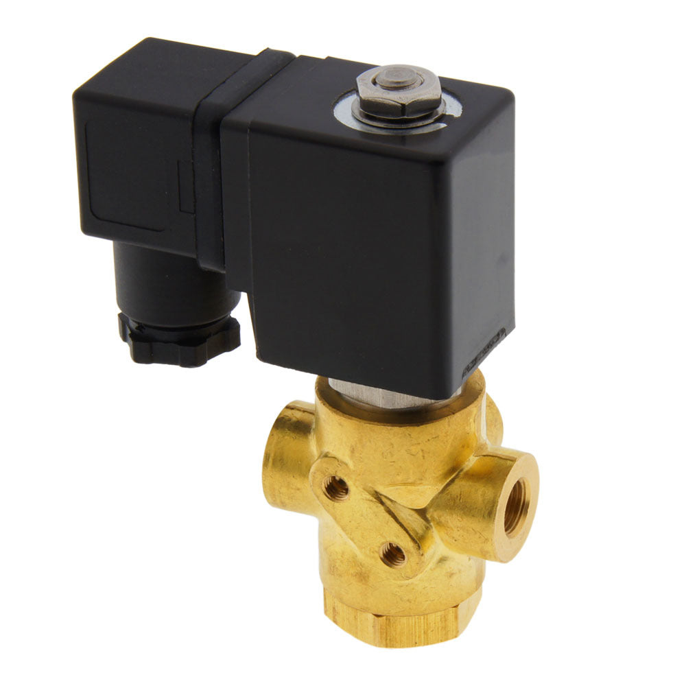Válvula de solenoide TP-DC 1/8'' 3/2 vías DI latón EPDM 0-9bar 12V DC