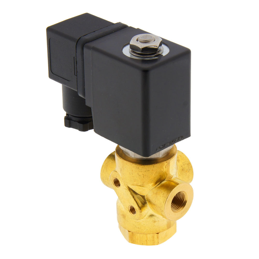 Válvula de solenoide TP-DC 1/8'' 3/2 vías DI latón FKM 0-9bar 24V DC