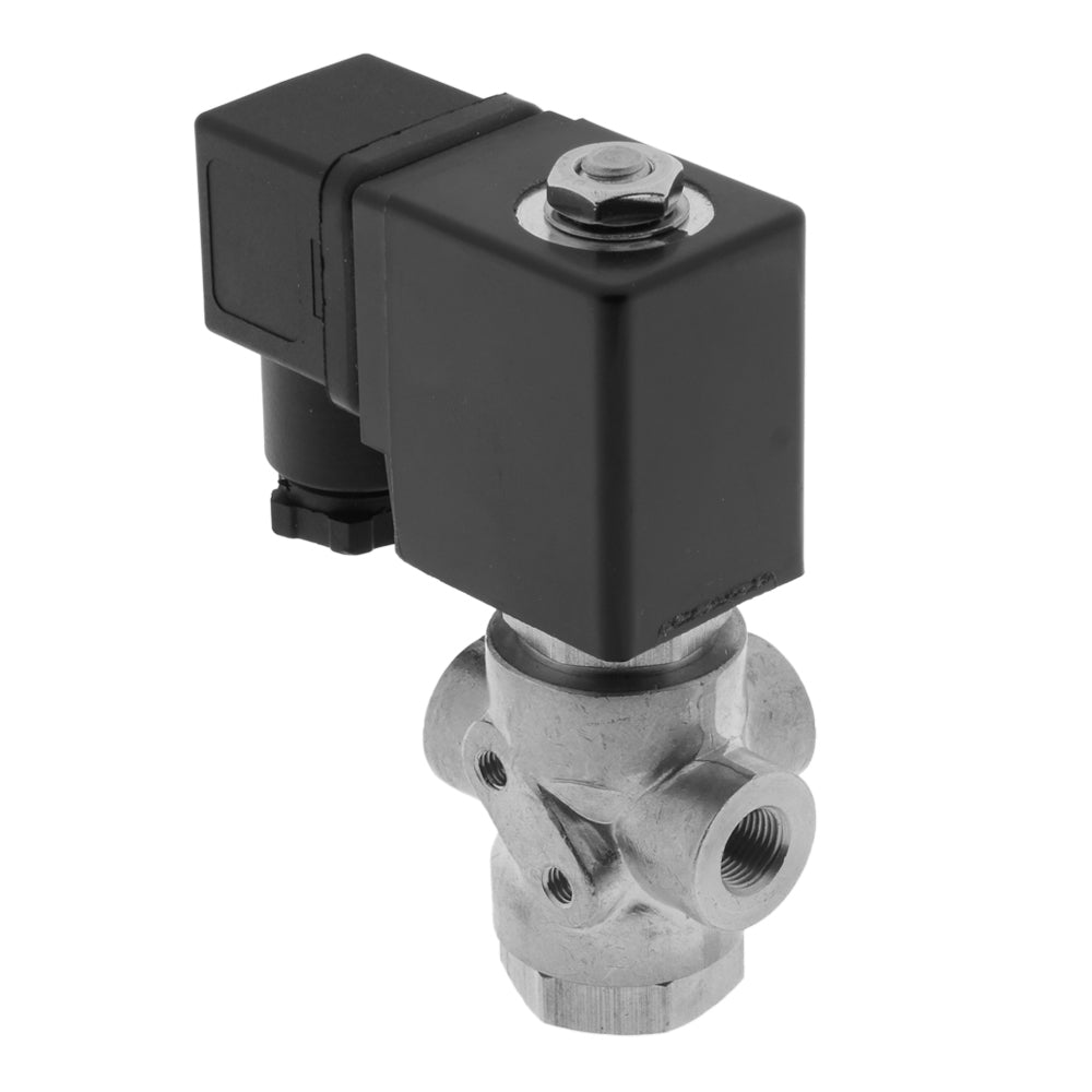 Electroválvula TP-DA 1/8'' 3/2 vías NC Acero inoxidable FKM 0-9bar 12V CC