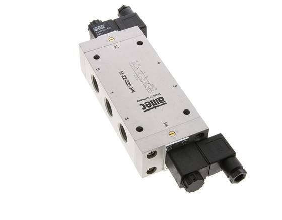 válvula solenoide de 5/3 G1/2'' de centro cerrado 24V AC 3-10bar/42-140psi Airtec