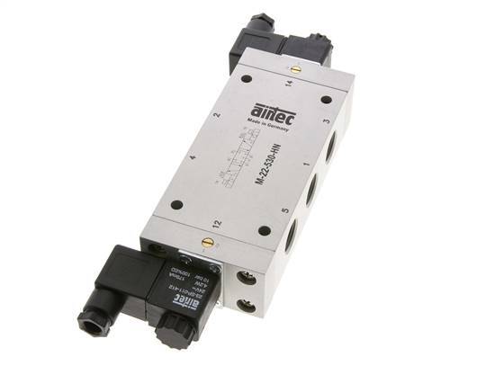válvula solenoide de 5/3 G1/2'' de centro cerrado 24V AC 3-10bar/42-140psi Airtec