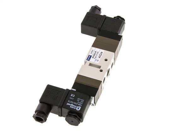 5/3 G1/4'' (G1/8'') Válvula solenoide de centro cerrado 12V DC 2-10bar/28-140psi YPC