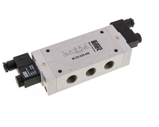 5/2 G1/2'' Bistable Solenoid Valve 115V AC 1-10bar/14-140psi Airtec