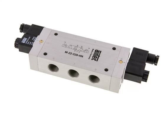 válvula solenoide biestable 5/2 G1/2'' 115V AC 1-10bar/14-140psi Airtec