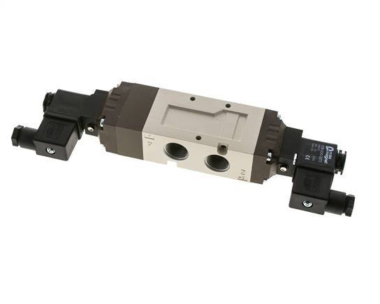 5/3 G1/2'' Válvula de solenoide de centro cerrado 24V AC 2-10bar/28-140psi YPC