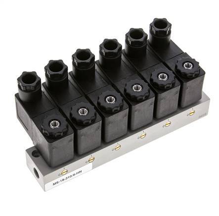 6x3/2 G1/8'' NC Solenoid Valve 24V DC -0.95-10bar/-13.2-140psi Airtec