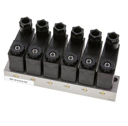 6x3/2 G1/8'' NC Solenoid Valve 24V DC -0.95-10bar/-13.2-140psi Airtec
