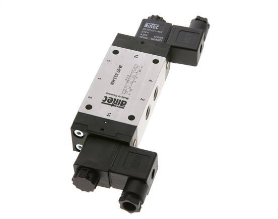 válvula solenoide central de escape 5/3 G1/4'' 12V DC 3-8bar/42-112psi Airtec