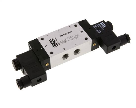 válvula solenoide de 5/3 G1/4'' de centro cerrado 12V DC 3-8bar/42-112psi Airtec