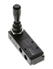 5/3 G1/4'' (G1/8'') Válvula de palanca manual de centro de presión Detente 0-8bar/0-112psi E.MC
