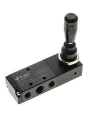 5/3 G1/4'' (G1/8'') Válvula de palanca manual de centro de presión Detente 0-8bar/0-112psi E.MC