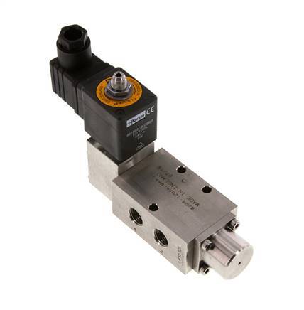 5/2 G1/4'' (G1/8'') Solenoid Valve Stainless Steel 24V DC 3-12bar/42-168psi