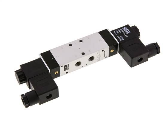 5/3 G1/8'' Pressure Center Solenoid Valve 230V AC 3-10bar/42-140psi Airtec