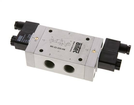 3/2 G1/2'' (G1/8'') Bistable Solenoid Valve External Pilot 12V DC 0-10bar/0-140psi Airtec