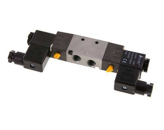 5/2 G1/4'' (G1/8'') Válvula solenoide biestable 12V DC 1.5-8bar/21.0-112psi E.MC