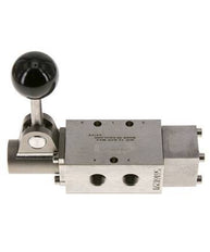 5/2 G1/4'' Hand Lever Valve Stainless Steel Detent -0.95-12bar/-13.2-168psi
