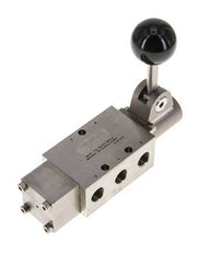 5/2 G1/4'' Hand Lever Valve Stainless Steel Detent -0.95-12bar/-13.2-168psi
