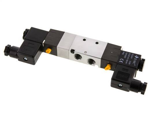 5/3 G1/4'' (G1/8'') Válvula solenoide central de escape 24V AC 1.5-8bar/21.0-112psi E.MC