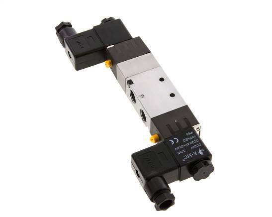 5/3 G1/4'' (G1/8'') Válvula solenoide central de escape 24V AC 1.5-8bar/21.0-112psi E.MC