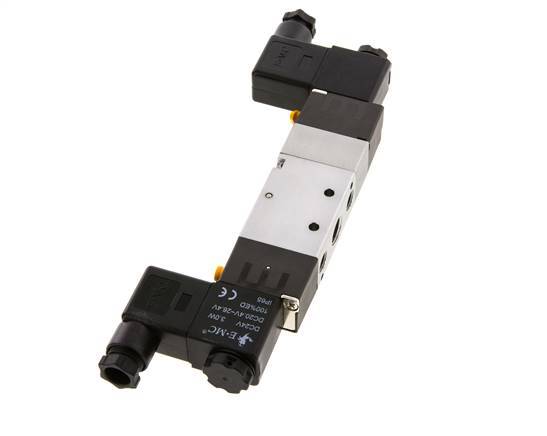 5/3 G1/4'' (G1/8'') Válvula solenoide central de escape 24V AC 1.5-8bar/21.0-112psi E.MC