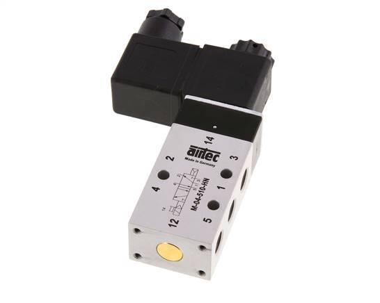 válvula solenoide 5/2 G1/8'' 24V DC 2.5-10bar/35.0-140psi Airtec