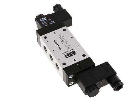 5/3 G1/4'' Válvula solenoide de centro cerrado 24V AC 3-8bar/42-112psi Airtec