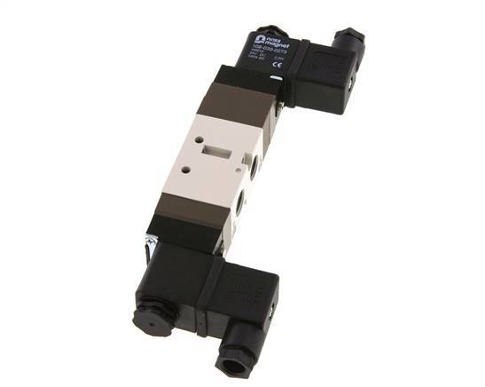 5/3 G1/4'' (G1/8'') Válvula solenoide de centro de presión 24V DC 2-10bar/28-140psi YPC