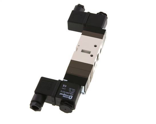 5/3 G1/4'' (G1/8'') Válvula solenoide de centro de presión 24V DC 2-10bar/28-140psi YPC