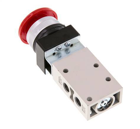 válvula de botón de palma 3/2 G1/8'' Rojo 0-8bar/0-112psi YPC