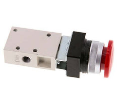 válvula de botón de palma 3/2 G1/8'' Rojo 0-8bar/0-112psi YPC