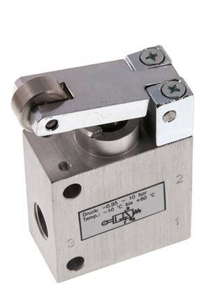 válvula universal de palanca de rodillo 3/2 G1/4'' Heavy Duty -0,95-10bar/-13,2-140psi