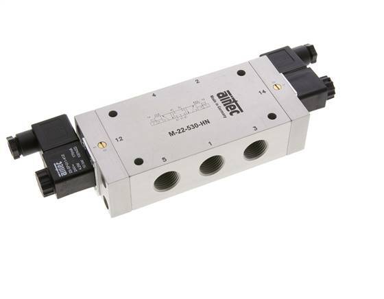 válvula solenoide de 5/3 G1/2'' de centro cerrado 24V DC 3-10bar/42-140psi Airtec