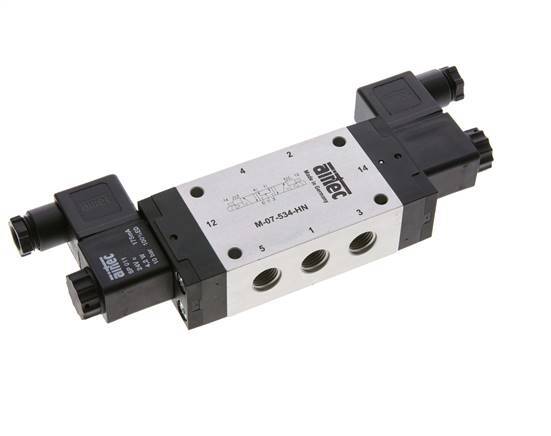 5/3 G1/4'' Pressure Center Solenoid Valve 24V AC 3-8bar/42-112psi Airtec