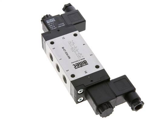 5/3 G1/4'' Pressure Center Solenoid Valve 24V AC 3-8bar/42-112psi Airtec