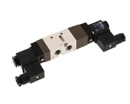 5/3 G1/4'' (G1/8'') Válvula solenoide central de escape 230V AC 2-10bar/28-140psi YPC