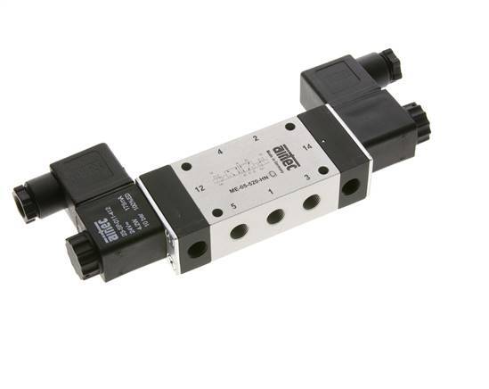 5/2 G1/8'' Bistable Solenoid Valve External Pilot 12V DC 0-10bar/0-140psi Airtec