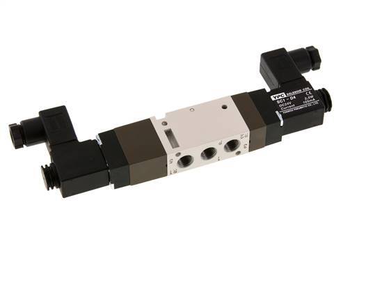 5/3 G1/8'' Válvula solenoide de centro cerrado 24V DC 2-10bar/28-140psi YPC