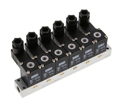6x3/2 M5 NC Electroválvula 12V DC -0.95-8bar/-13.2-112psi Airtec