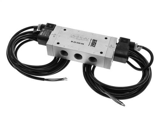 válvula solenoide de 5/3 G1/2'' de centro cerrado 24V DC ATEX 3-10bar/42-140psi Airtec