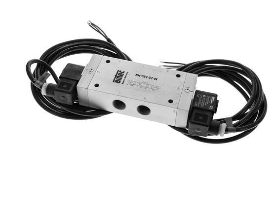 válvula solenoide de 5/3 G1/2'' de centro cerrado 24V DC ATEX 3-10bar/42-140psi Airtec