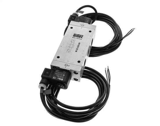 válvula solenoide de 5/3 G1/2'' de centro cerrado 24V DC ATEX 3-10bar/42-140psi Airtec