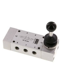 5/3 G1/8'' Exhaust Center Hand Lever Valve 0-10bar/0-140psi Airtec