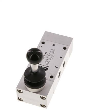 5/3 G1/8'' Exhaust Center Hand Lever Valve 0-10bar/0-140psi Airtec