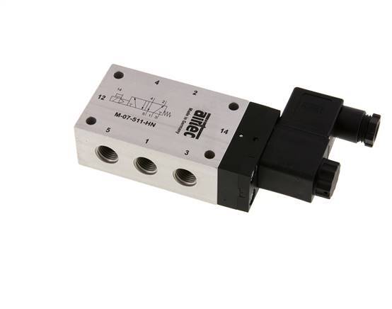 5/2 G1/4'' Solenoid Valve 24V DC 2.5-10bar/35.0-140psi Airtec