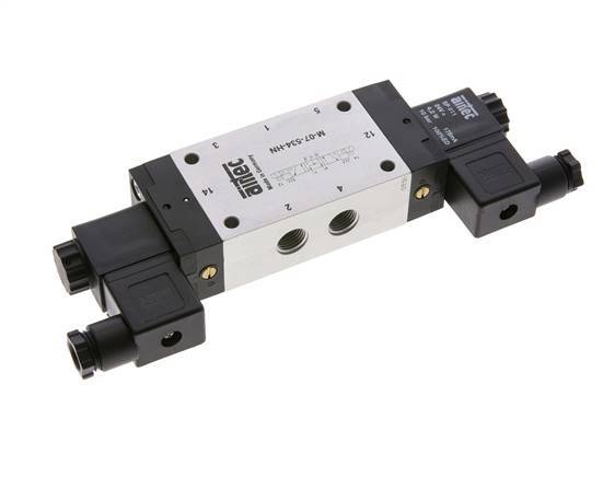 5/3 G1/4'' Pressure Center Solenoid Valve 230V AC 3-8bar/42-112psi Airtec