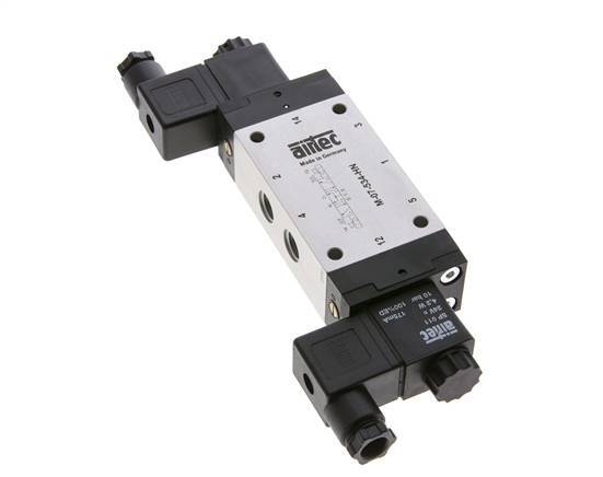 5/3 G1/4'' Pressure Center Solenoid Valve 230V AC 3-8bar/42-112psi Airtec