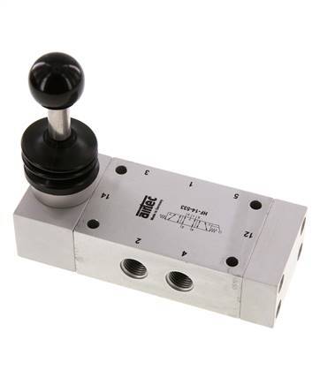 5/3 G1/4'' Exhaust Center Hand Lever Valve 0-12bar/0-168psi Airtec