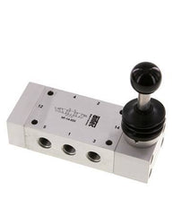 5/3 G1/4'' Exhaust Center Hand Lever Valve 0-12bar/0-168psi Airtec