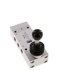 5/3 G1/4'' Exhaust Center Hand Lever Valve 0-12bar/0-168psi Airtec