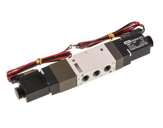 válvula solenoide central de escape 5/3 G1/8'' 24V DC 2-10bar/28-140psi Enchufe de 2 pines YPC